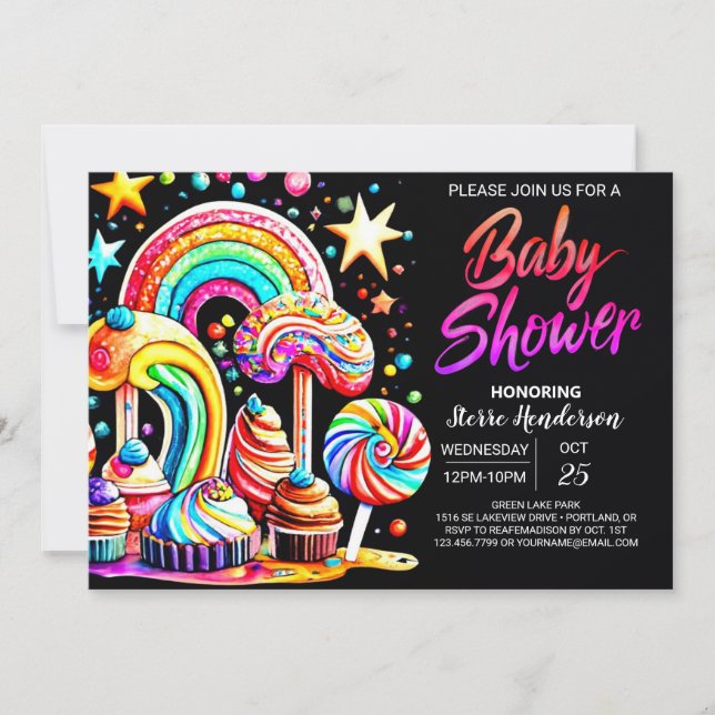 Candy Sweet Baby Shower Invitation (Front)
