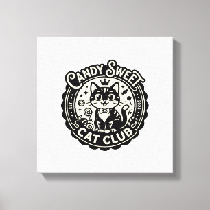 Candy Sweet Cat Funny Cat Graphic - Candy Sweet Ca Canvas Print