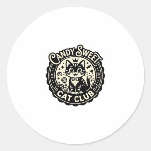 Candy Sweet Cat Funny Cat Graphic - Candy Sweet Ca Classic Round Sticker