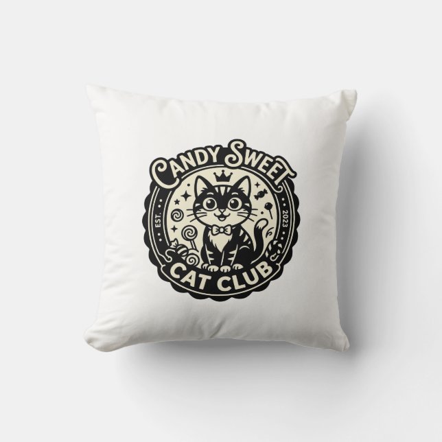 Candy Sweet Cat Funny Cat Graphic - Candy Sweet Ca Cushion (Front)