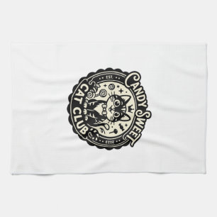 Candy Sweet Cat Funny Cat Graphic - Candy Sweet Ca Tea Towel