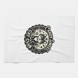 Candy Sweet Cat Funny Cat Graphic - Candy Sweet Ca Tea Towel