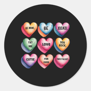 Candy Sweet Heart Valentines Day Design For Women Classic Round Sticker