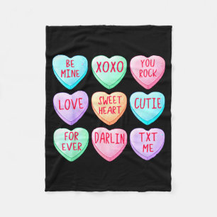 Candy Sweet Hearts Love Valentines Day Shirt Women Fleece Blanket