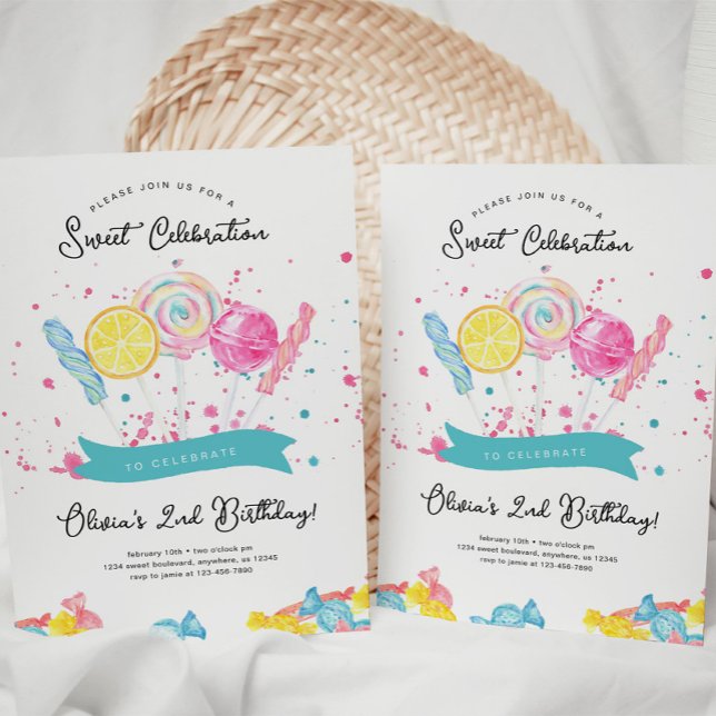 Candy Sweet Shop Birthday Invitation (Creator Uploaded)