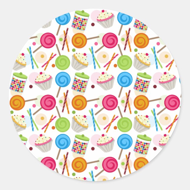 Candy & Sweets Pattern Envelope Seal Sticker (Front)