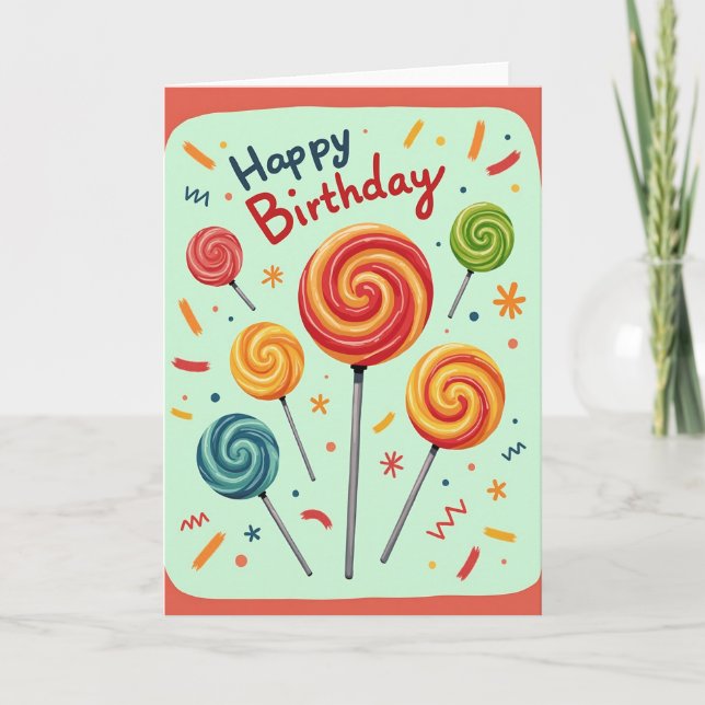 Candy Swirl Birthday Card (Front)