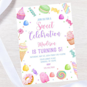 Candy theme Birthday Invitation template, Candylan