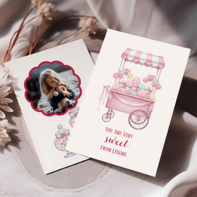 Candy Theme Kids Valentine Photo Card,  Card (Creator Uploaded)