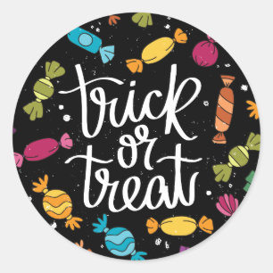 Candy Trick Or Treat Halloween Classic Round Sticker