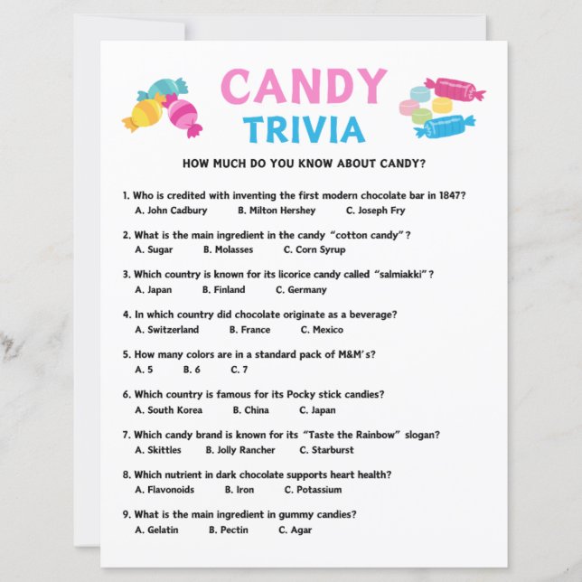 Candy Trivia Game (Front)