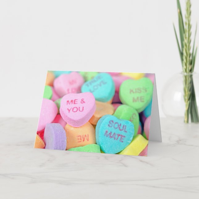 Candy Valentine's Day Hearts Holiday Card (Front)