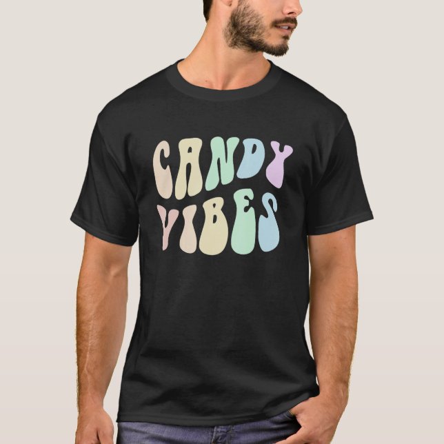   CANDY VIBES Halloween Security Groovy Trick Trea T-Shirt (Front)