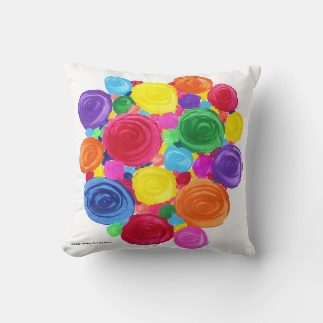 Candy Waters Autism Artist Cushion (Front)