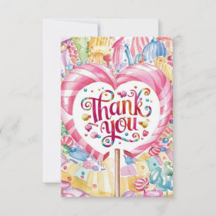 Candy Wonderland Candyland thank you card