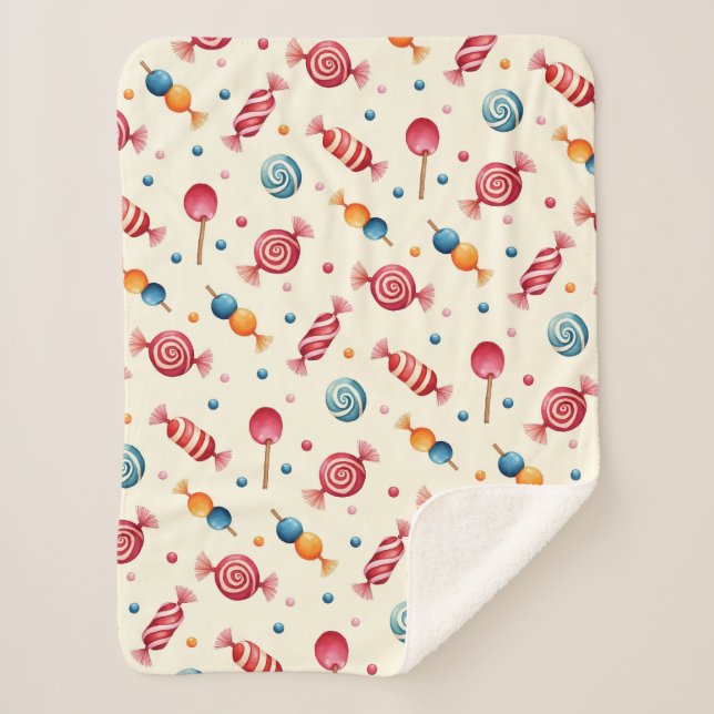 Candy Wonderland Sherpa Blanket (Front)