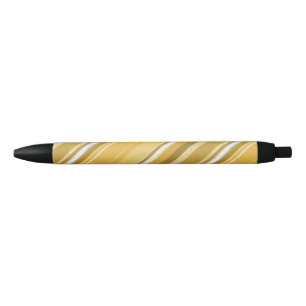 Candy Yellow Stripes Black Ink Pen
