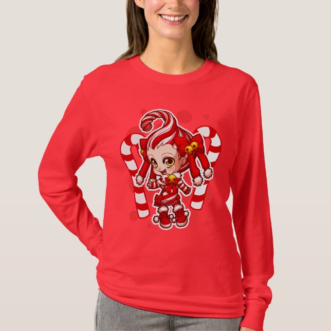 Candycane-chan Dark Shirt (Front)