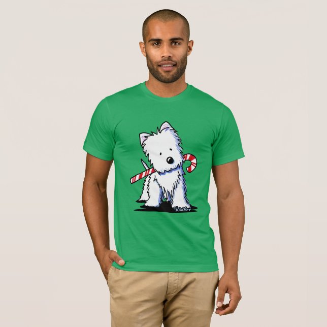 Candycane Cutie Westie T-Shirt (Front Full)