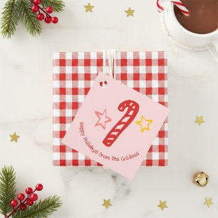 Candycane Doodle CHRISTMAS Holiday Gift To From  Favour Tags
