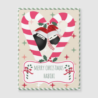 CandyCane heart HABIBI Magnet Christmas Card