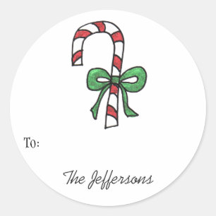 Candycane Round Gift Tags