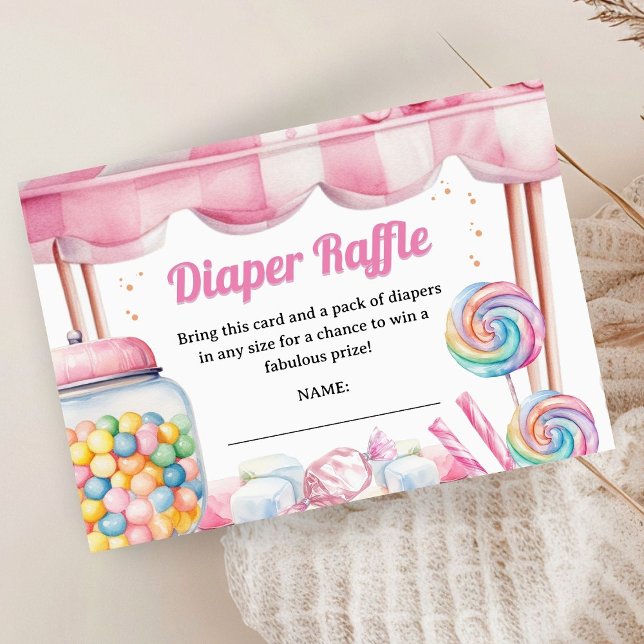 Candyland Baby Shower Diaper Raffle Enclosure Card (Creator Uploaded)