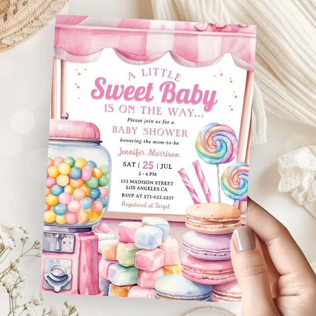 Candyland Baby Shower Girl Pink Sweet Invitation (Creator Uploaded)
