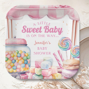 Candyland Baby Shower Pink Girl Paper Plate