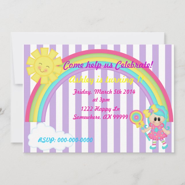 Candyland birthday invitation (Front)