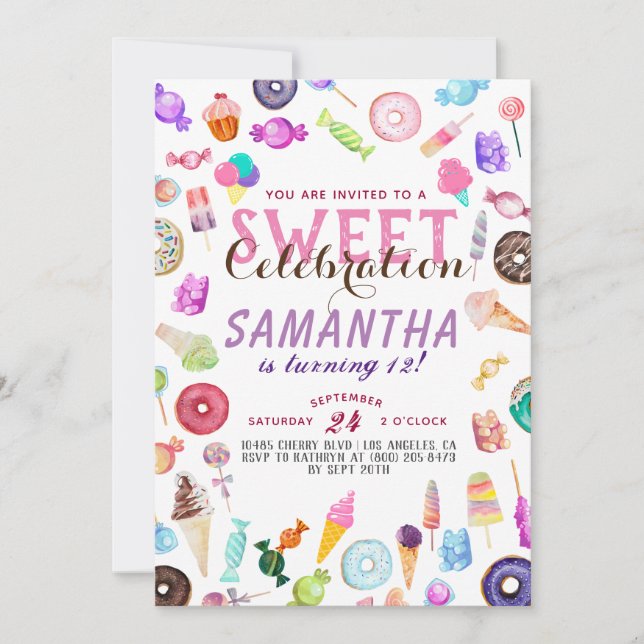 Candyland Birthday Invitation (Front)
