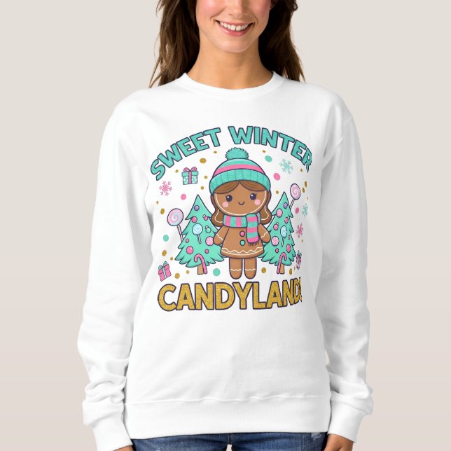 Candyland Christmas Tee – Whimsical Winter Holiday (Front)