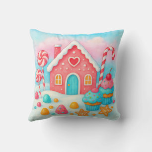 Candyland Christmas Throw Pillow