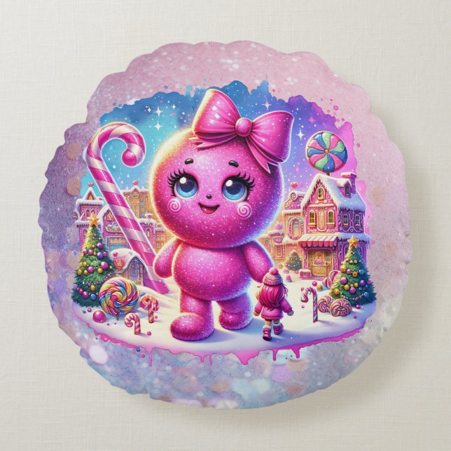 CandyLand GumDrop Round Cushion (Front)