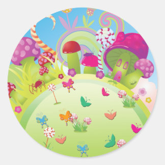 Candyland Magic Classic Round Sticker