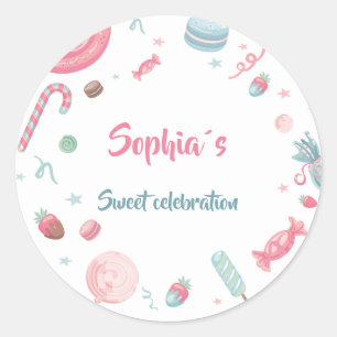 Candyland  Party Decor  Classic Round Sticker