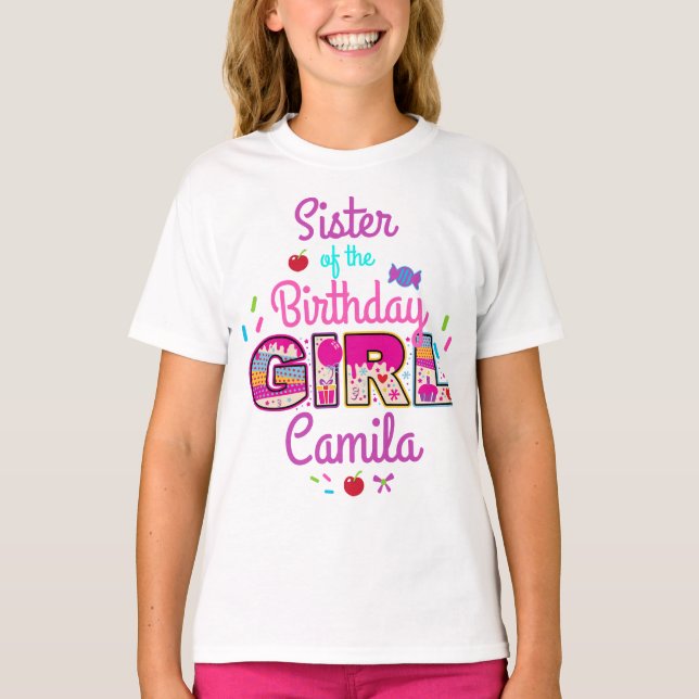 Candyland Sister of the Birthday Girl | lollipop T-Shirt (Front)