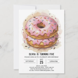 Candyland Sweets Doughnuts Birthday Invitation