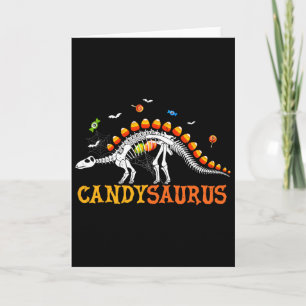 Candysaurus Candy Corn Dinosaur Skeleton Happy Hal Card
