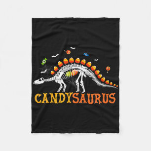Candysaurus Candy Corn Dinosaur Skeleton Happy Hal Fleece Blanket