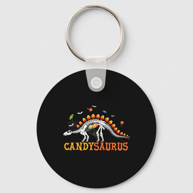 Candysaurus Candy Corn Dinosaur Skeleton Happy Hal Key Ring (Front)
