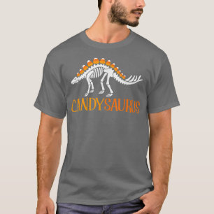 Candysaurus Lazy Halloween Costume Funny Dinosaur  T-Shirt