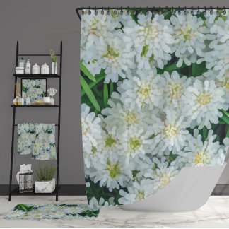 Candytuft White Flower Graphic Art Shower Curtain
