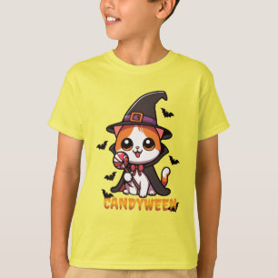 candyween - cat witch halloween T-Shirt