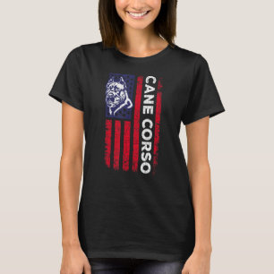 Cane Corso American Flag Italian Mastiff Dog T-Shirt