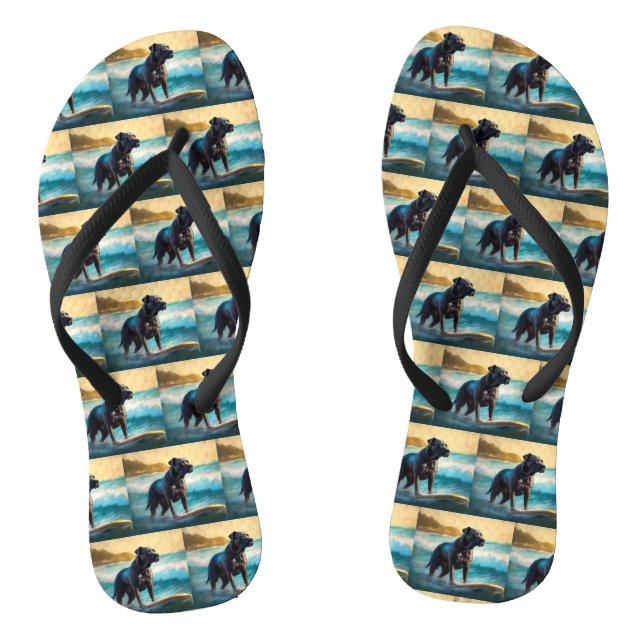 Cane Corso Beach Surfing Painting Jandals (Footbed)