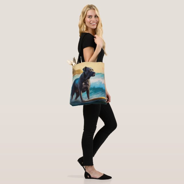 Cane Corso Beach Surfing Painting Tote Bag (On Model)
