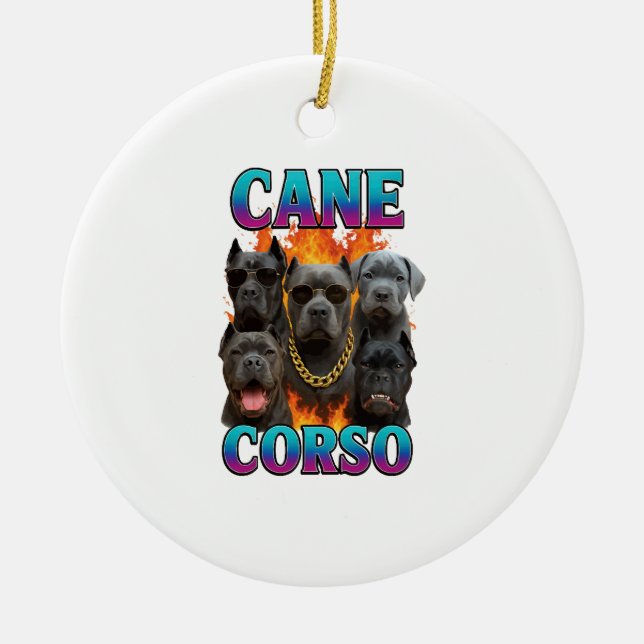 Cane Corso  Ceramic Tree Decoration (Front)