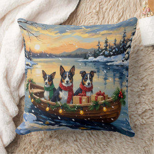 Cane Corso Christmas Boat Holiday Cushion