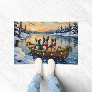 Cane Corso Christmas Boat Holiday Doormat